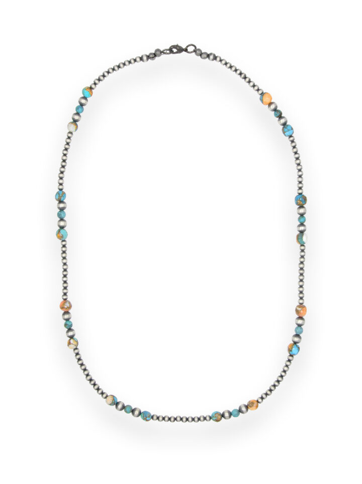 Navajo Desert Plain Necklace Spiny Oyster Turquoise & Navajo Pearls