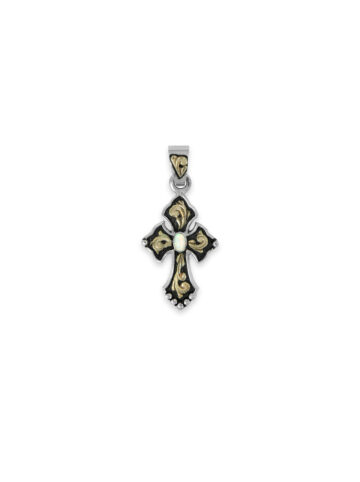 RRP002-CO Small Budded Cross with Opal