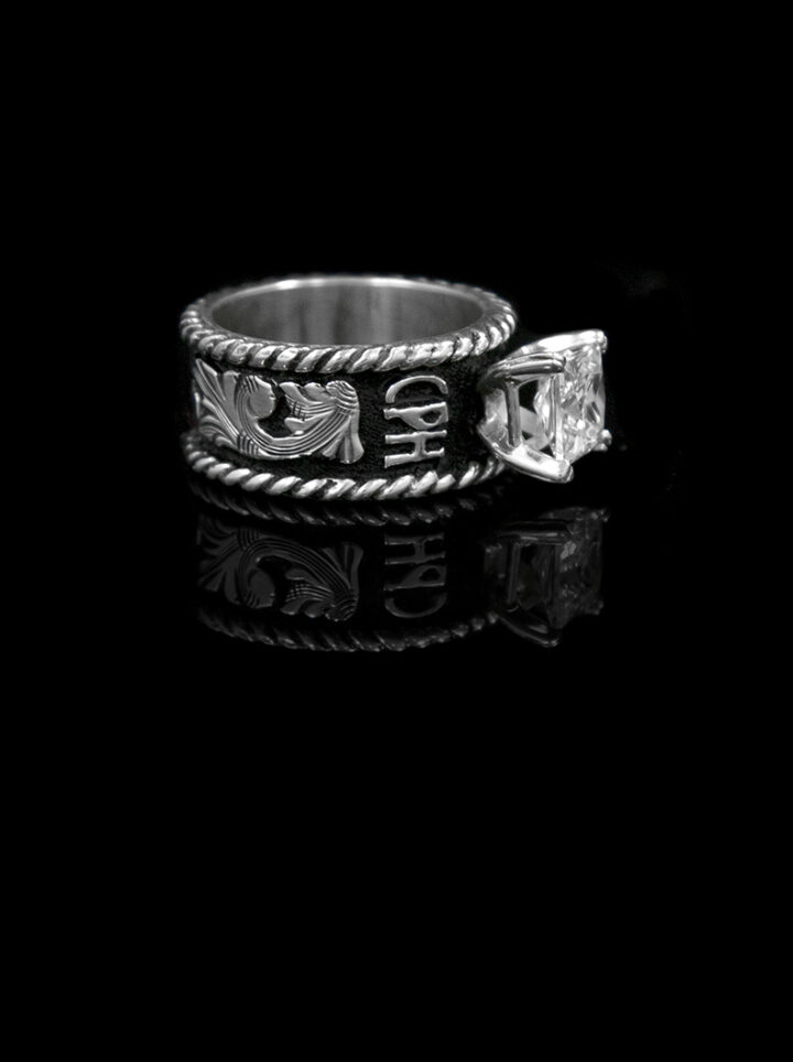 Custom Ring w/ Rope & Solitaire Product Image
