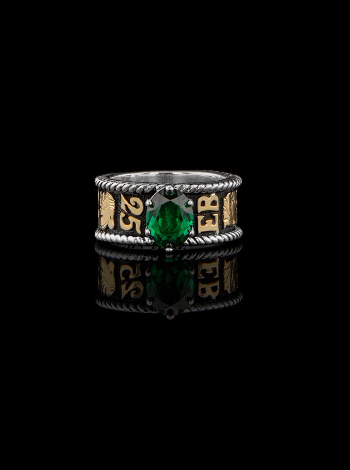 BSR058A-Emerald-Stone-Black-Background Product Image