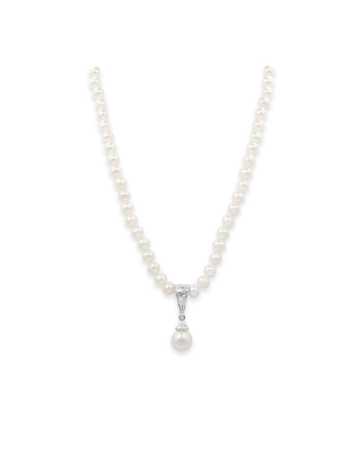 N127 Pearl Necklace & Drop Pendant Product Image