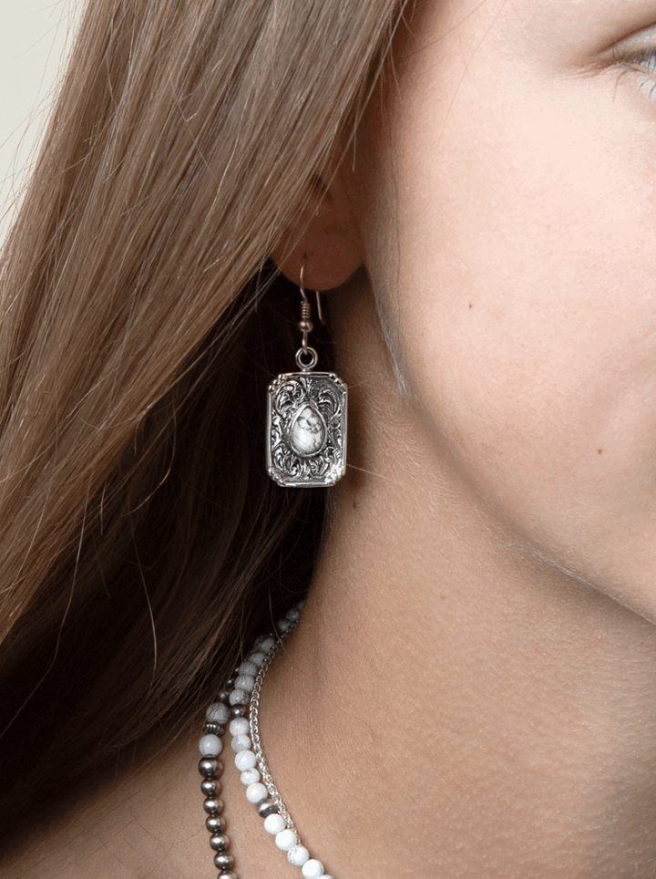 Howlite Luna Earrings