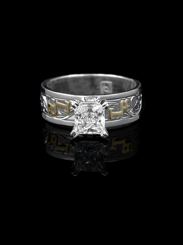 BSR081A Custom Lacy Solitaire Ring Product Image