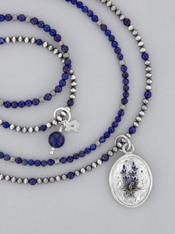 Lapis Lazuli Set with Charms & Bluebonnet Pendant Product Image