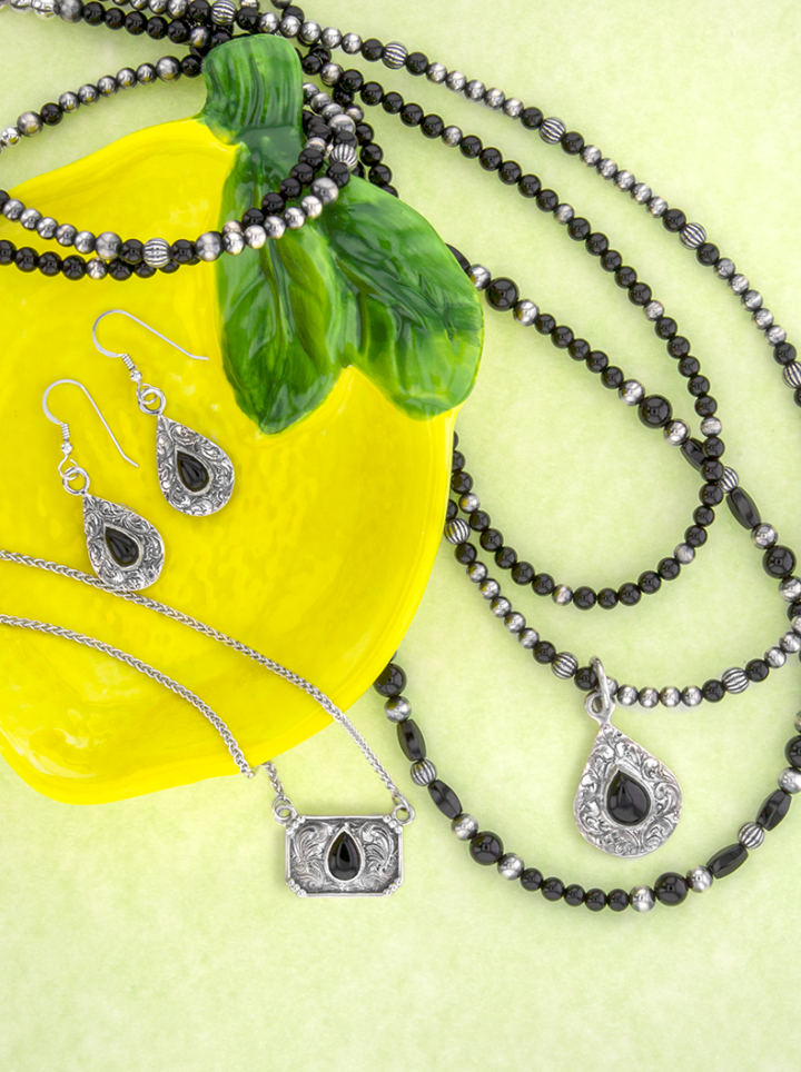 Black Onyx Beaded Set