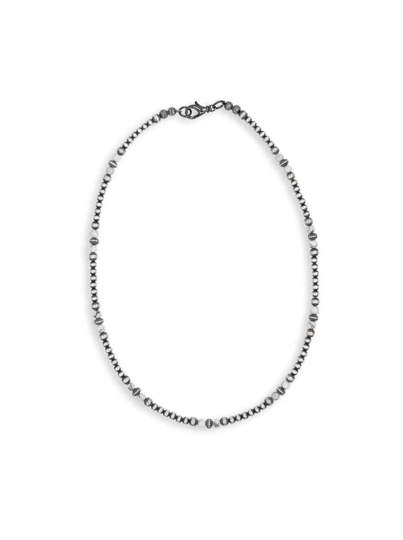 Howlite & Navajo Pearl Necklace - Hyo Silver