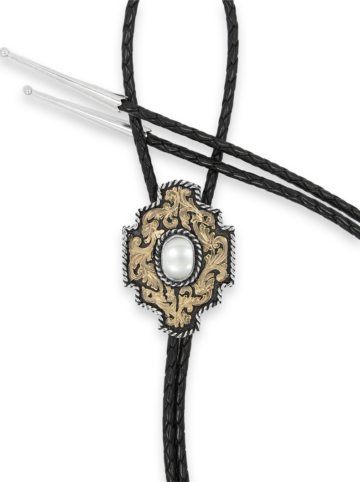 Eastwood Bolo Tie with Pearl Black Leather Product Image