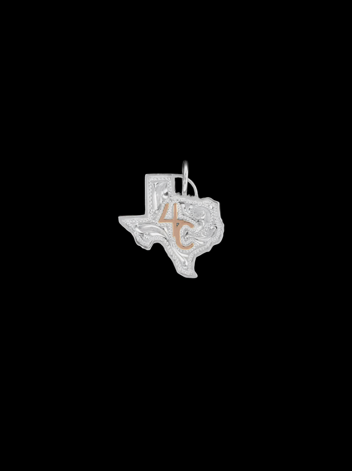BSPN097 Custom Texas Pendant Bright Silver