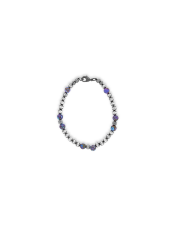 BC075 Purple Turquoise Beaded Bracelet