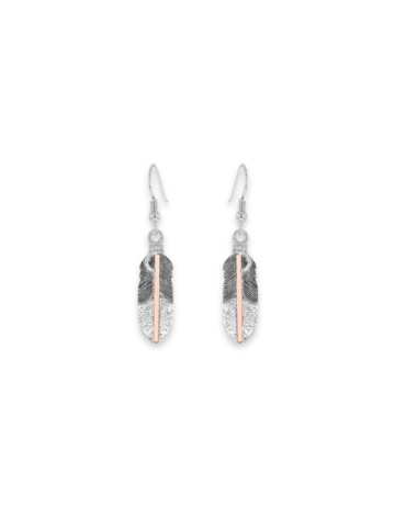 ER089-RG Eagle Feather Earrings with Rose Gold Product Image