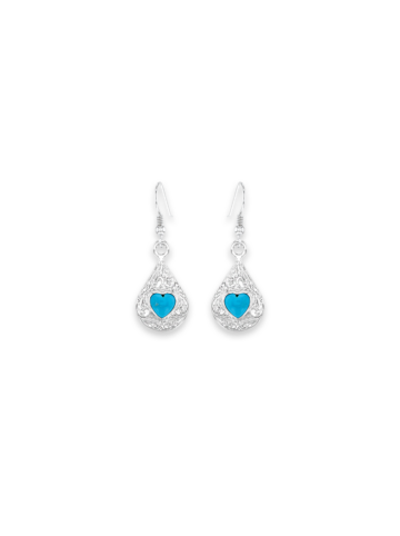 Turquoise & Teardrop Heart Earrings Product Image