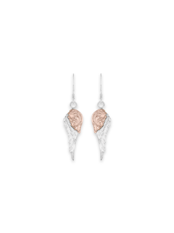 ER067-RG Angel Wing Earrings with Rose Gold Product Image
