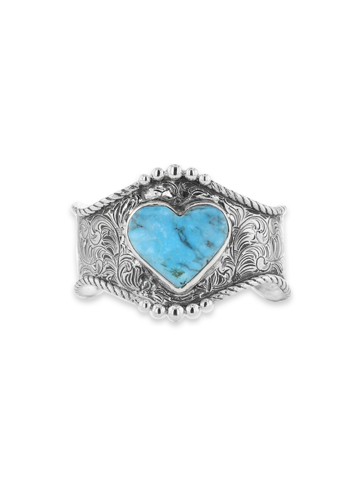 RRB033 Roped in Love Turquoise Cuff Blue Stone Product Image
