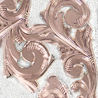 Rose Gold Scrolls & Silver Background Swatch