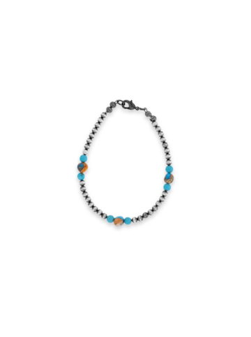 BC082 Navajo Pearl & Spiny Oyster Beaded Bracelet Product Image