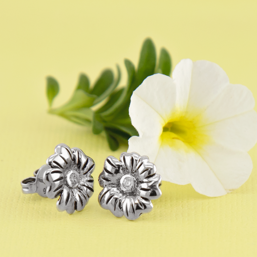 ER052 Silver Blossom Earrings