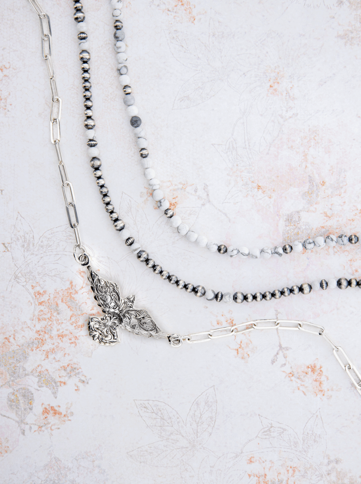 Spirit Hawk Necklace and Beaded Howlite