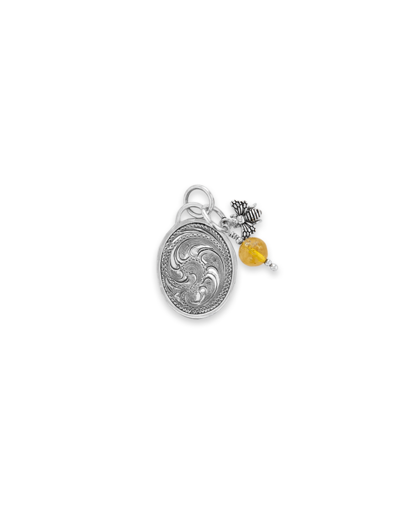 Layered Honey Bee Charm Pendant for Necklaces Hyo Silver