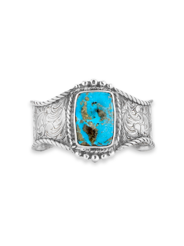 RRB031 Lariat Turquoise Cuff Rectangle Stone Product Image