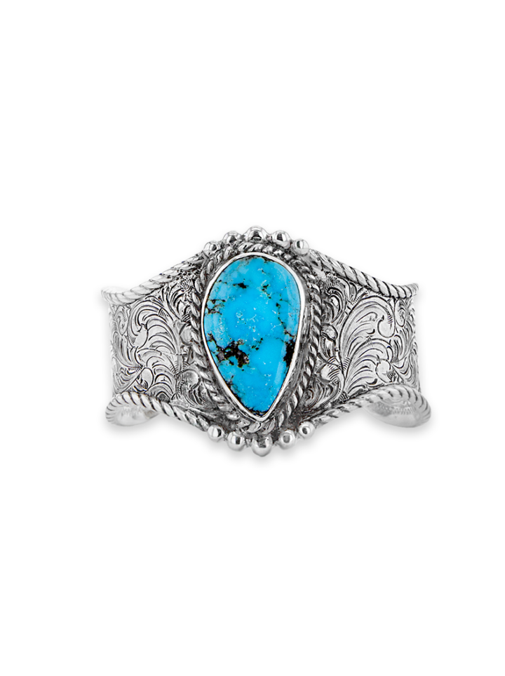 RRB031 Lariat Turquoise Cuff Pear Shaped Stone Product Image