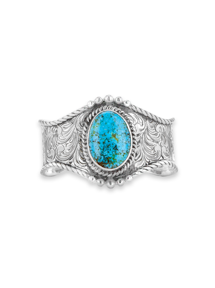 RRB031 Lariat Turquoise Cuff Small Oval Stone Product Image