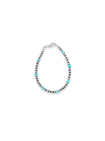 BC083 Amazonite & Navajo Pearl Bracelet Updated Clasp