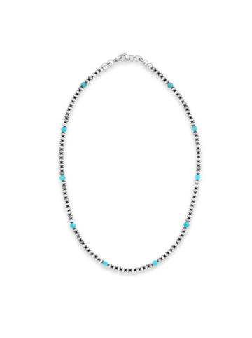 N157-18 Amazonite & Navajo Pearl Necklace