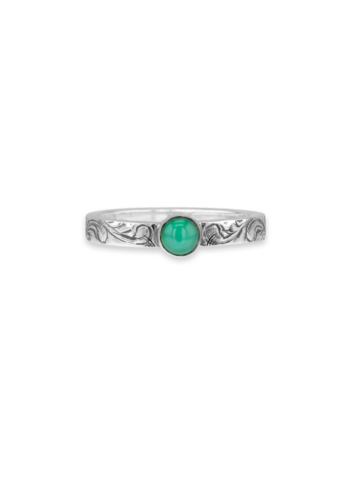 RRR026 Chrysoprase Engraved Ring Product Image