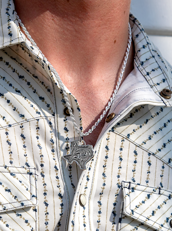 Vintage Engraved Texas Pendant