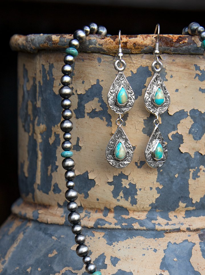 Desert Drop Turquoise Earrings