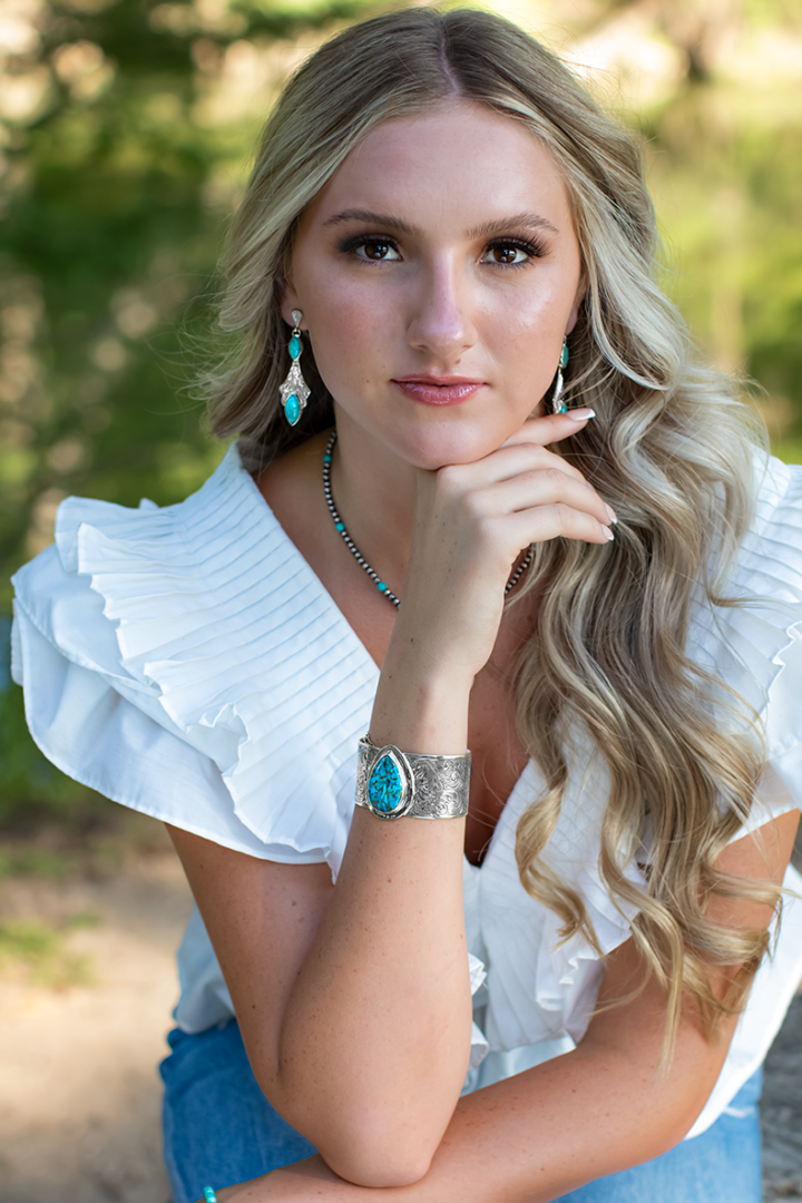 Marquee earrings on model