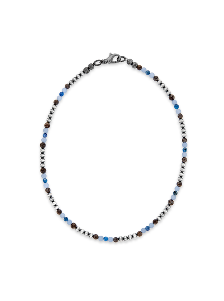 N144-16 Denim & Dirt with Navajo Pearl Necklace Product Image