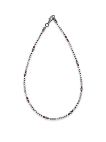 N161-18 Navajo & Garnet Bead Necklace Product Image
