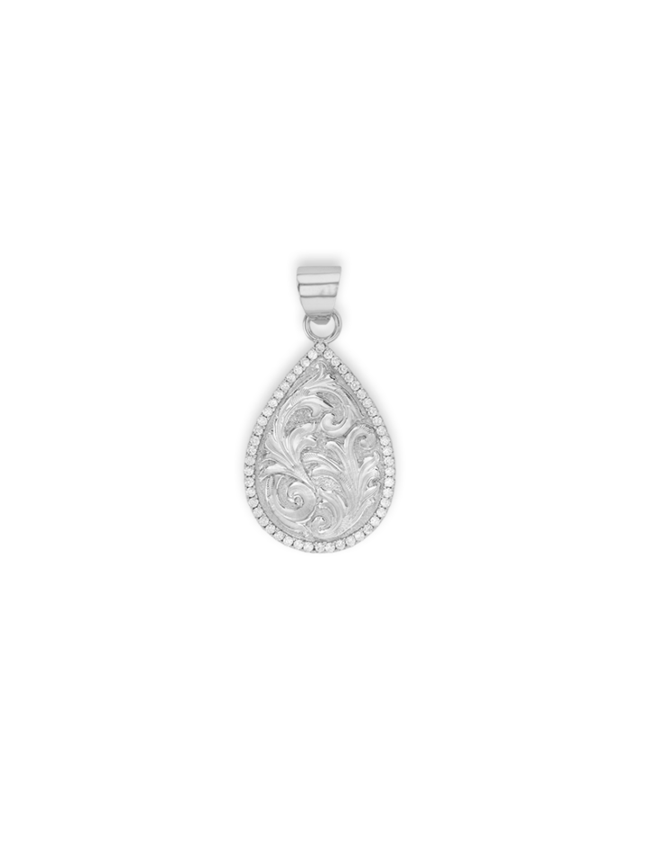 PN110 Silver Drop Pendant with Cubic Zirconia