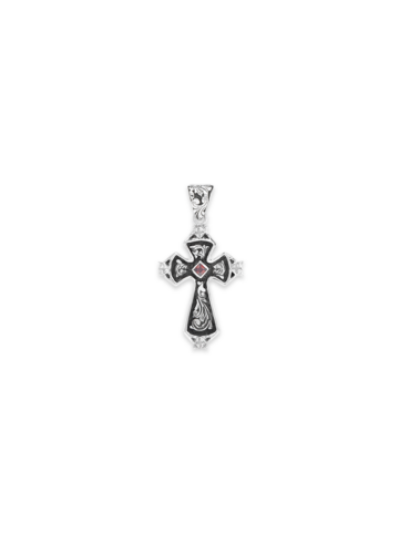 PNX034 Cross Garnet Pendant