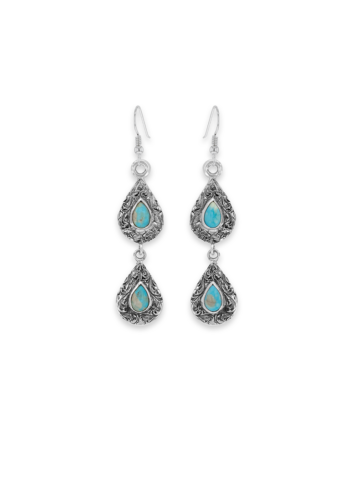 RRER067 Desert Drop Turquoise Earrings Product Image