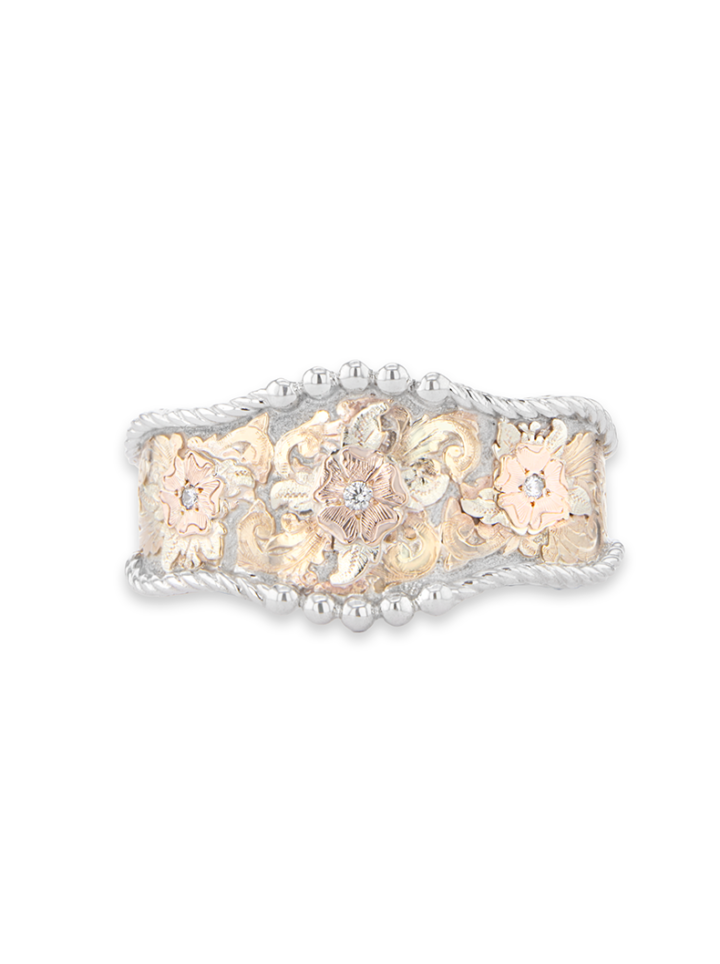 Bc085 Silver Beaded Classic Western Cuff Bracelet Product Image