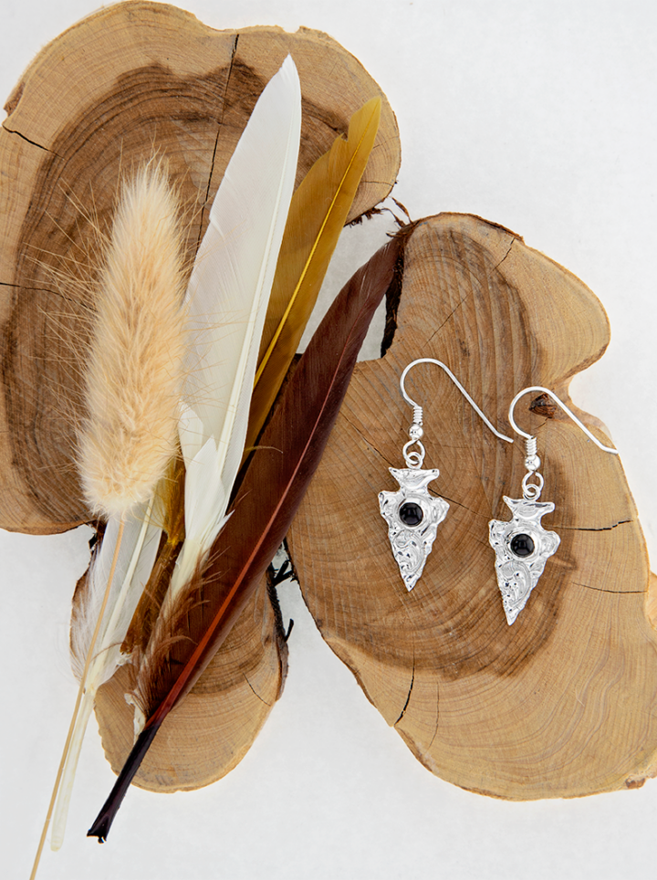 Onyx Arrowhead Earrings