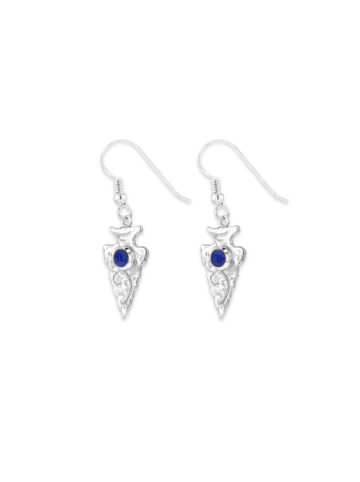 RRER069 - Engraved Arrowhead Earrings Lapis