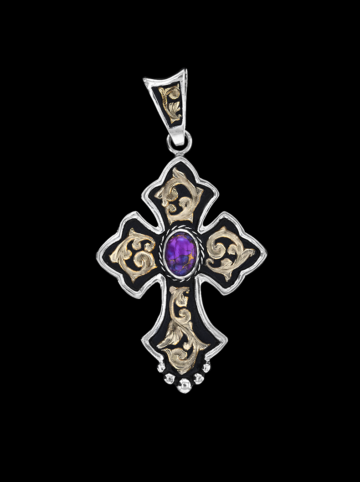 RRP002B-PT RimRock™ Budded Cross Pendant