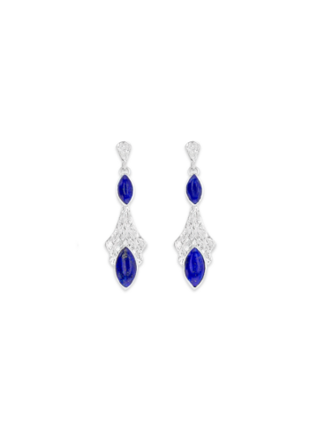 RRER065 Marquise Drop Earrings with Lapis Lazuli