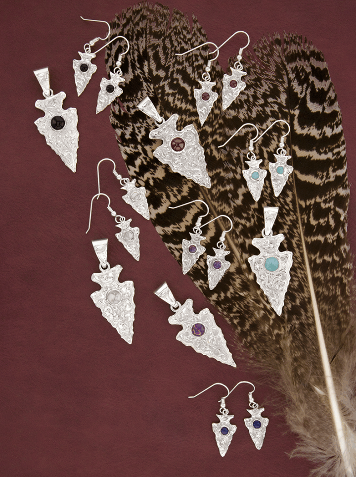 Arrowhead Pendants and Earrings 2