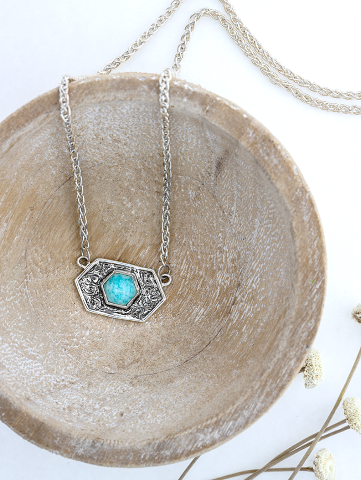 Amazonite Hexagon Necklace