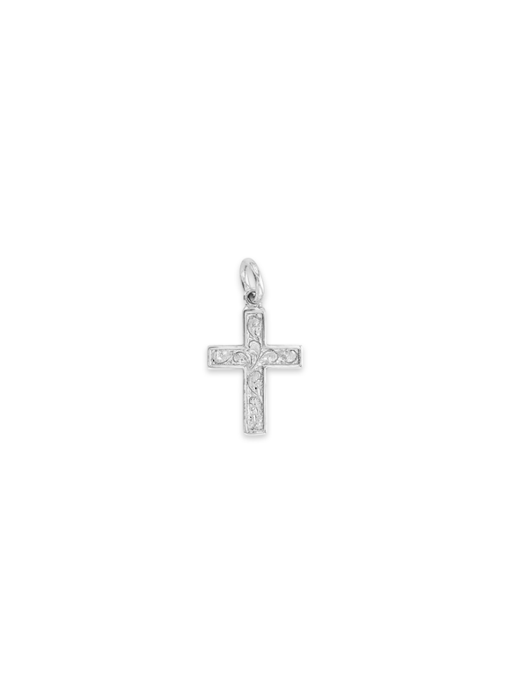 PNX051 Petite Rhodium Silver Cross Pendant