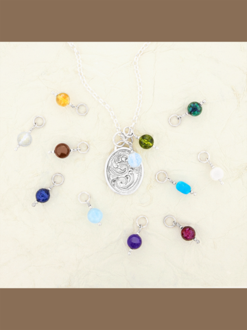 Silver Stacking Pendant & Beaded Charms