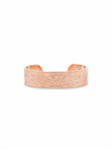 BC093 Wide Engraved Copper Energy Cuff