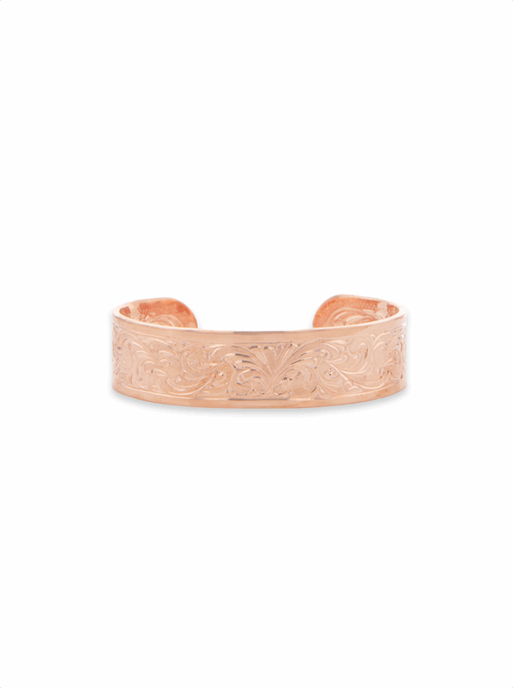 BC093 Wide Engraved Copper Energy Cuff