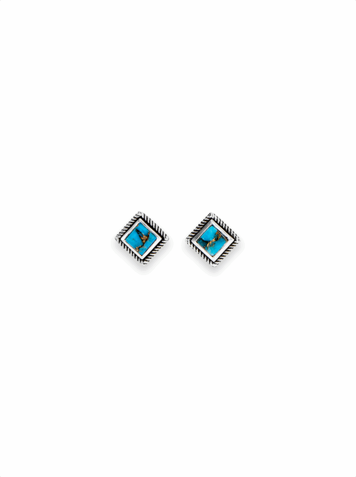 RRER074-BT Oakley Turquoise Posts with Blue Turquoise Copper Matrix