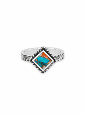 Oakley Turquoise Ring w/ Spiny Oyster Turquoise