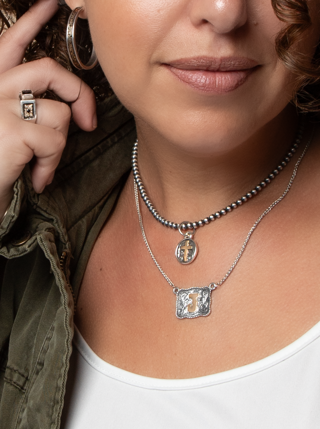 Custom Necklace on a model